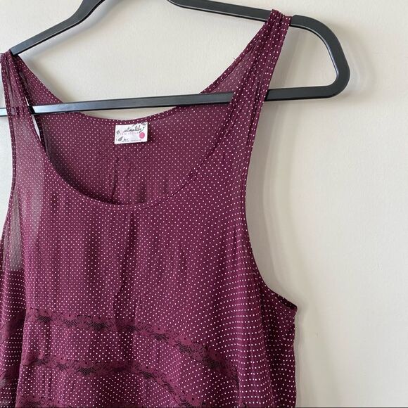 FREE People-Burgundy Polka Dot Sheer Tunic Dress - Picture 7 of 10